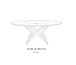 Tavolo Tavolo con vassoio girevole maxi Md work in OFFERTA OUTLET