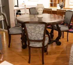 Tavolo Tavolo fratino legno antico massello noce + n. 4 sedie Artigianale a prezzo ribassato