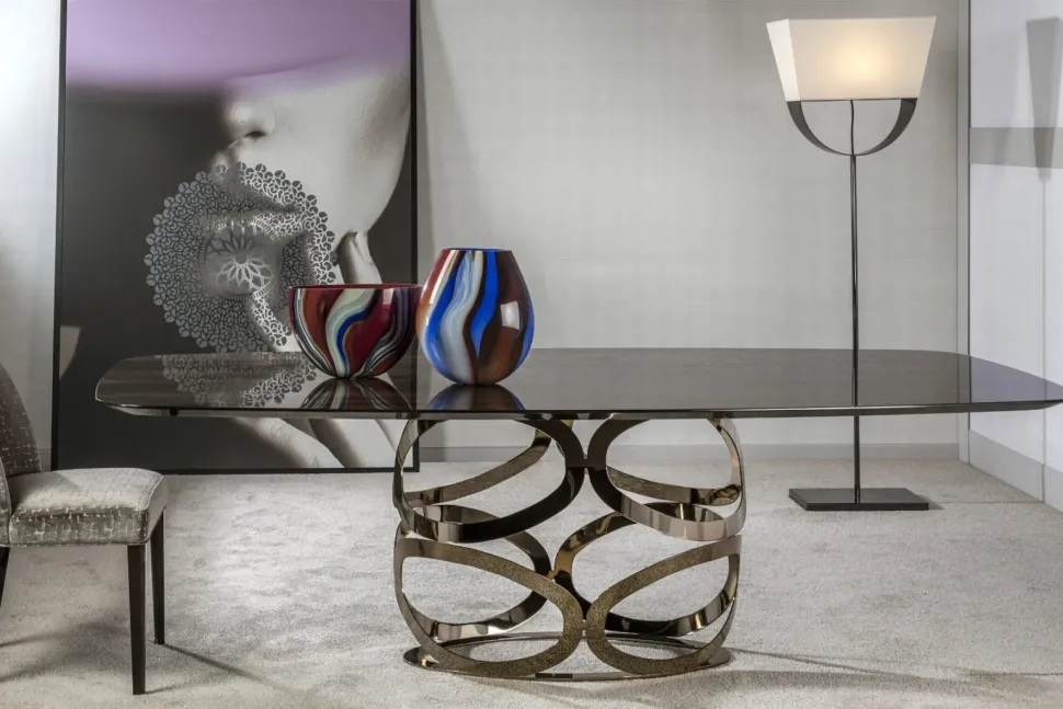 Tavolo Tavolo luxury ebano e oro maxi Md work in legno Fisso