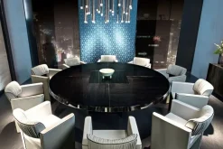 Tavolo Tavolo maxi rotondo cedro e marmo Md work in OFFERTA OUTLET -20%