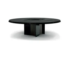 Tavolo Tavolo maxi rotondo cedro e marmo Md work in OFFERTA OUTLET -20%