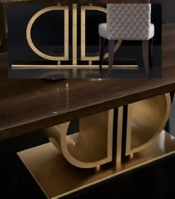 Tavolo Tavolo ottone legno luxury Md work in legno Fisso scontato 30%