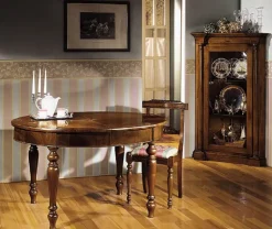 Tavolo  Tavolo ovale allungabile finitura noce scontato del -30 %