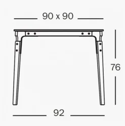 Tavolo Tavolo steelwood 90x90 in hpl bianco magis Magis in OFFERTA OUTLET -58%