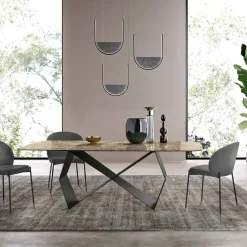 Tavolo Tavolo vetro martellato tre colori  Md work in OFFERTA OUTLET -46%