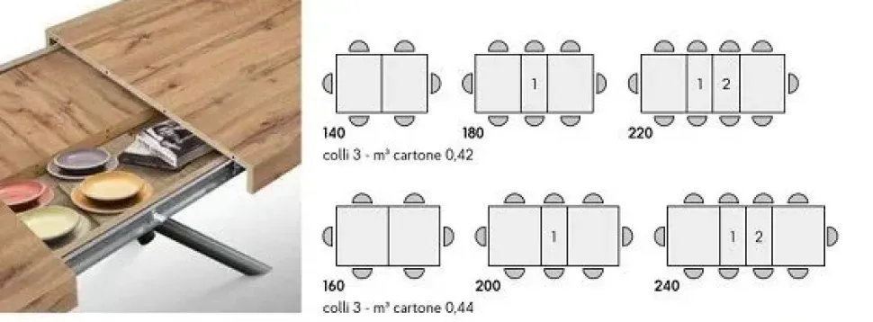 Tavolo Tempor 2254 Collezione esclusiva in OFFERTA OUTLET -50%