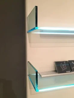 Tonelli  Lighterie carrello porta TV in vetro + pannello con mensole luce