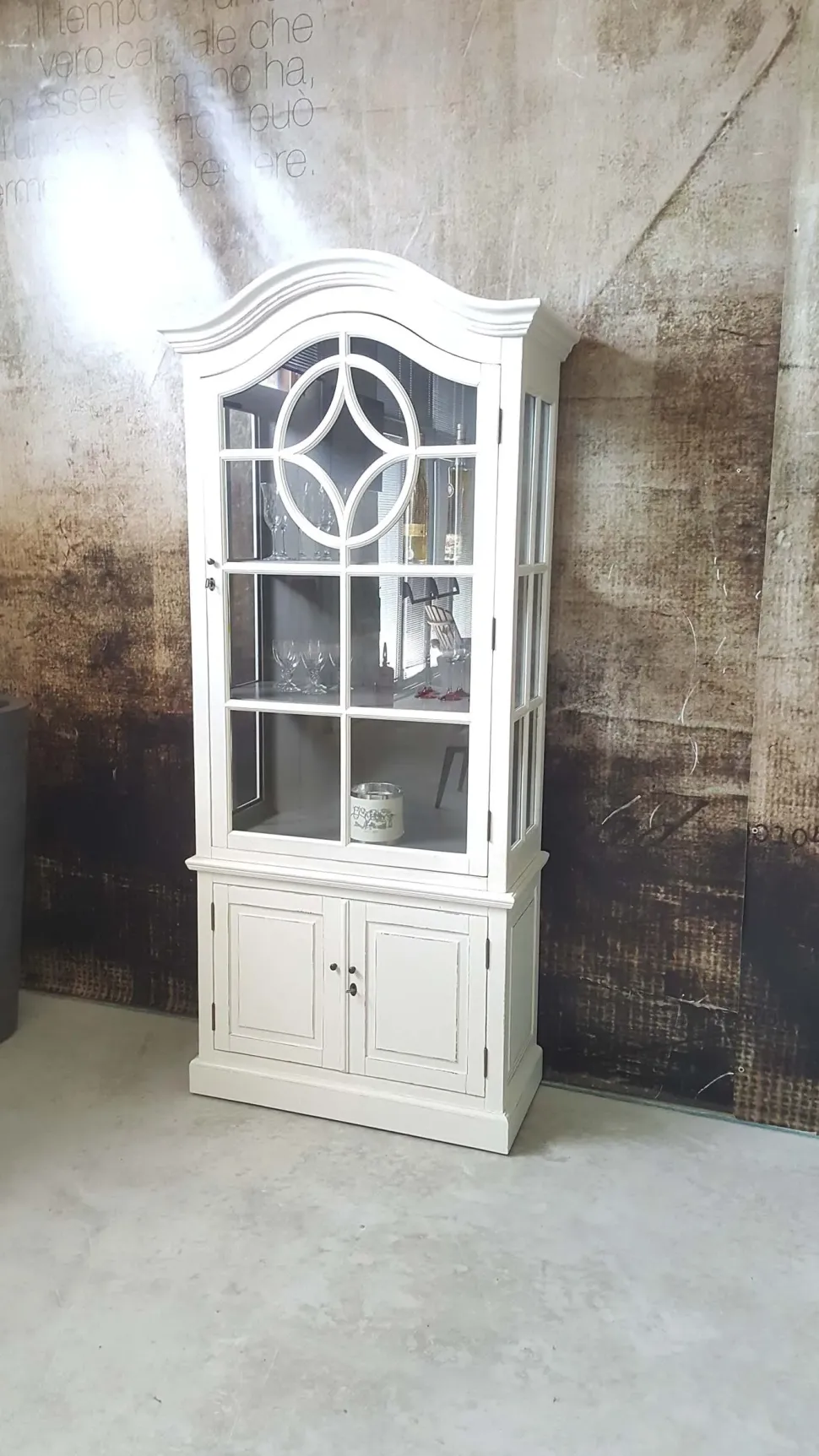 Vetrinetta modello Cristalliera vintage db001349 in stile classico di Dialma brown a PREZZI OUTLET