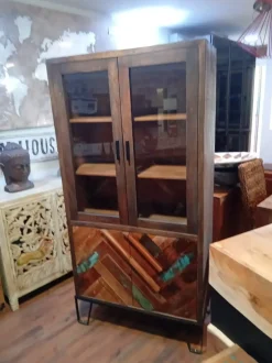 Vetrinetta  vetrina rennes stile vintage  Outlet etnico in legno a prezzo Outlet