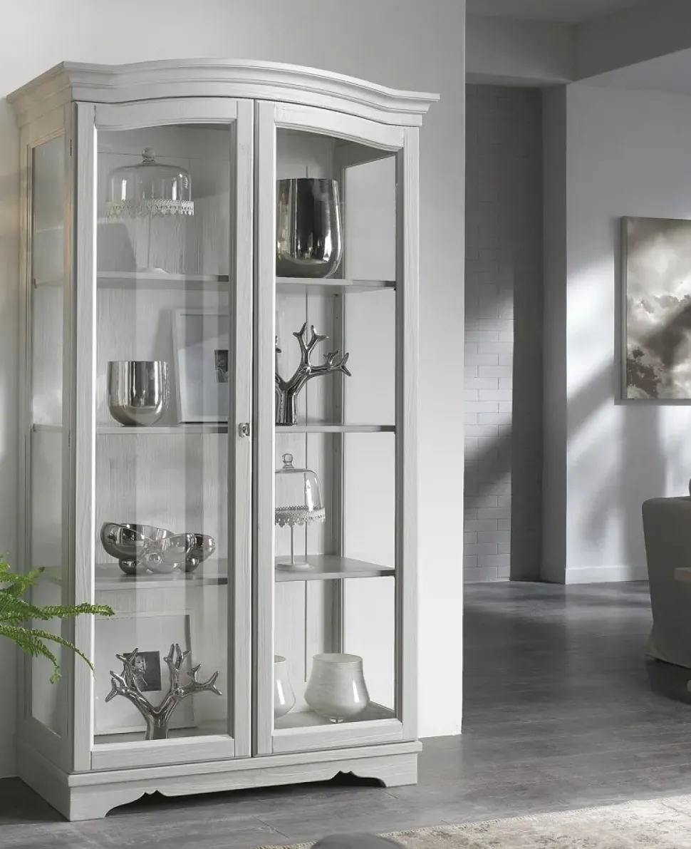 Vetrinetta Vetrina sagomata laccata scontata del 40% Artigianale in stile classico a prezzi outlet