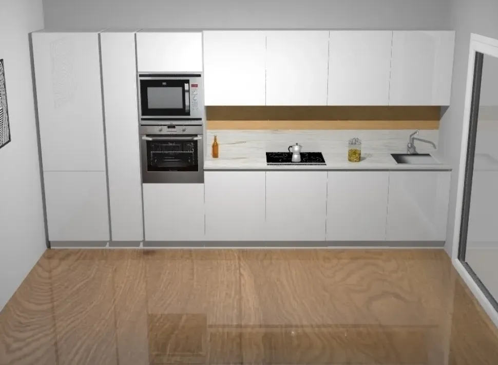 Viva Spagnol cucine: cucina bianca design lineare a 9400€!