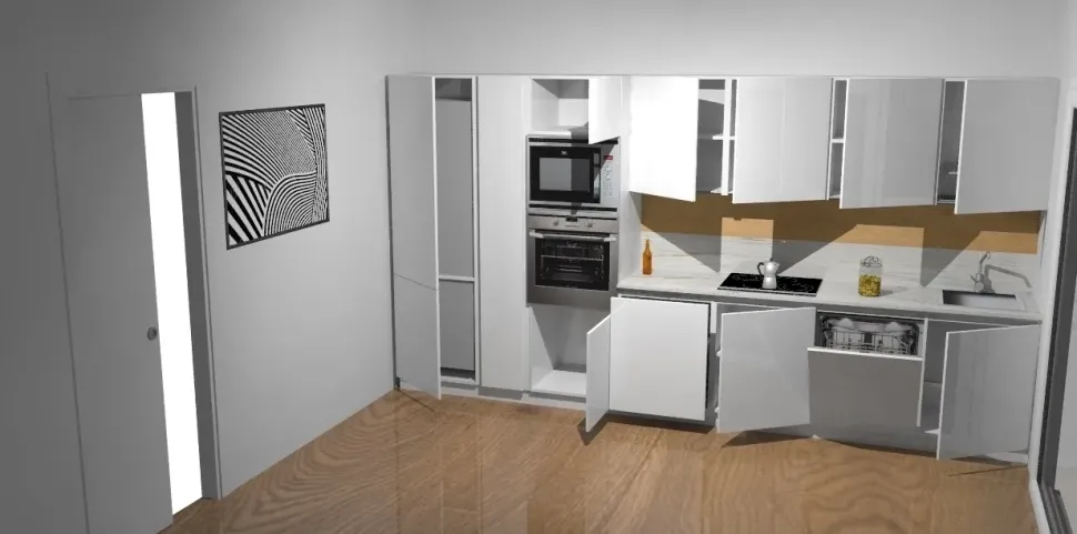 Viva Spagnol cucine: cucina bianca design lineare a 9400€!